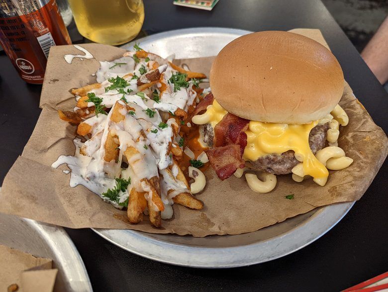 Mac & Cheese Burger at Little Bite of Everything, Dickson, Tennessee