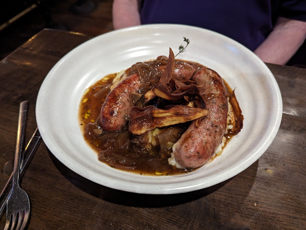 Bangers and Mash from The Poppy and Parliament, Huntsville, Alabama